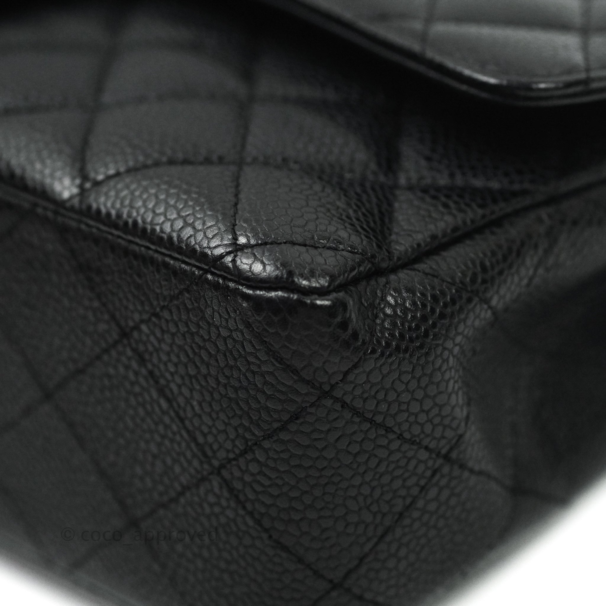 Chanel Classic Medium Double Flap Bag Black Caviar Leather with Silver Hardware - Luxury Designer Handbag for Women, Perfect for Work, Evening & Special Occasions