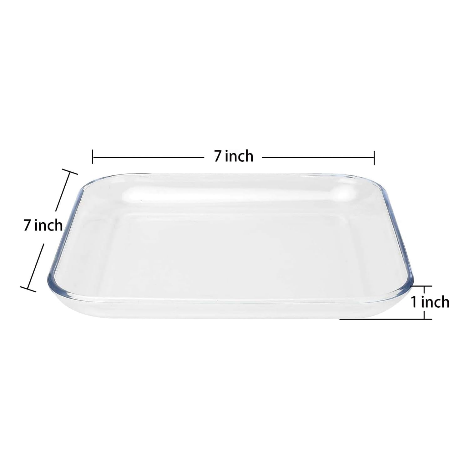 7 Inch Square Tempered Glass Dessert Plates - Set of 3, Mini Appetizer & Salad Plates for Cake, Fruit, Snacks - Perfect for Parties, Weddings, and Home Dining