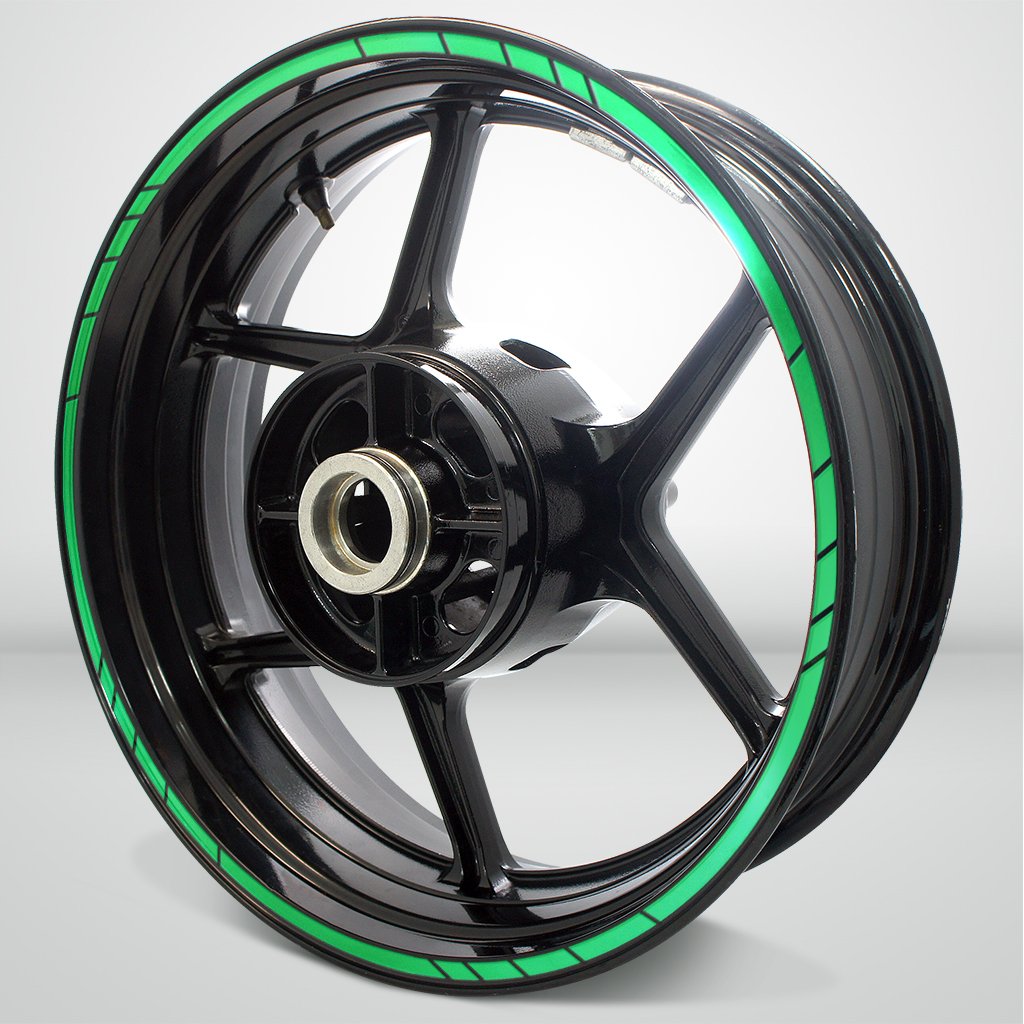 Reflective Green Vinyl Rim Stripe Decals for Kawasaki Ninja 300 - High Visibility Stickers for Motorcycle Wheels - Perfect for Night Riding & Custom Bike Styling