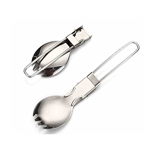 Vivona Foldable Stainless Steel Spork - 3-in-1 Spoon Fork Knife Combo for Camping, Hiking, Picnics & Travel | Portable Outdoor Dinnerware Set | Durable & Lightweight