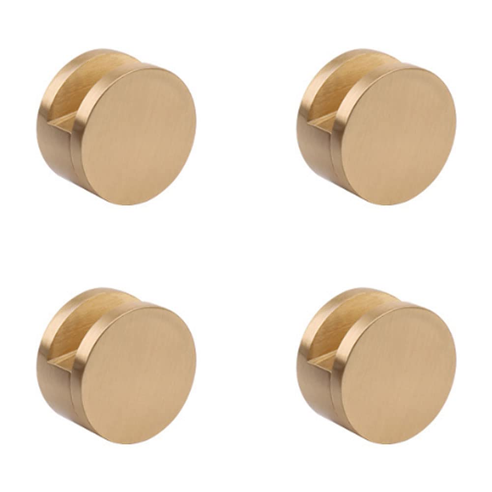 Jinyatu Mirror Clips - 4 Pack Gold Wall Mounted Mirror Brackets for Bathroom & Vanity - Heavy Duty Glass Mirror Holder Clips for Secure Mounting - Perfect for Home, Salon, and Gym Mirrors