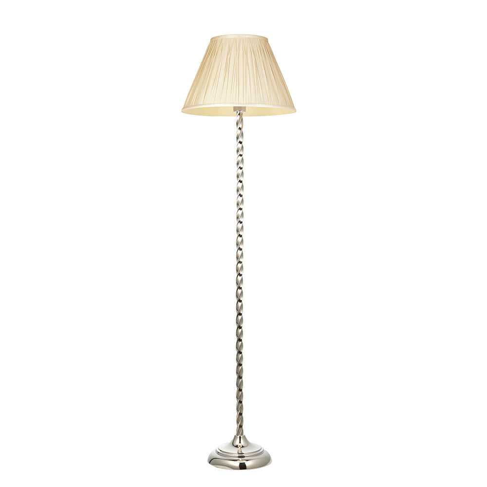 Altair & Chatsworth Floor Lamp - Polished Nickel Finish with E27 Socket - Perfect for Living Room, Bedroom, or Office Lighting