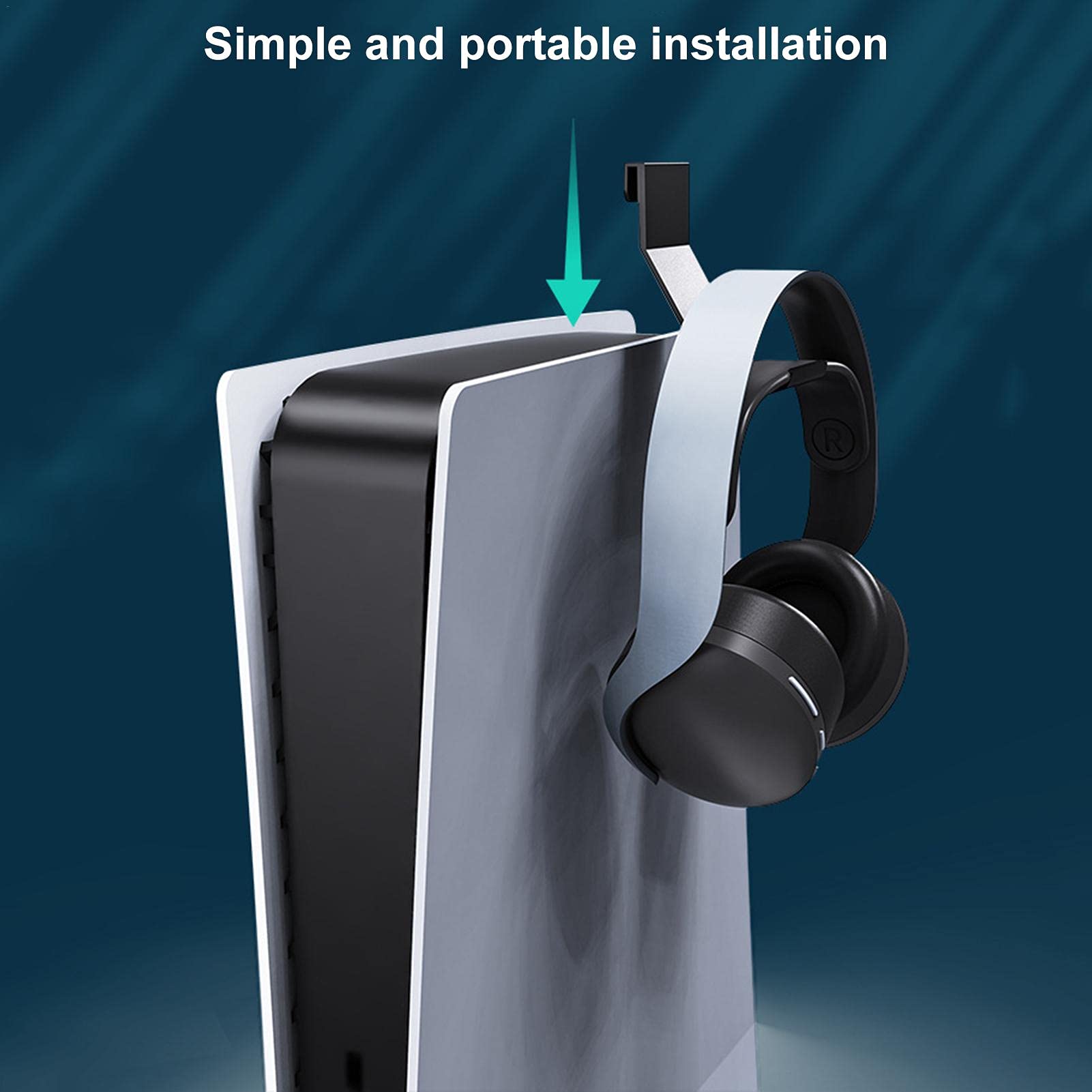 Universal PS5 Headset Stand - No Screws or Adhesive, Gaming Headphone Hook Holder for PlayStation 5 Console - Perfect for Organized Gaming Setup & Streaming Accessories