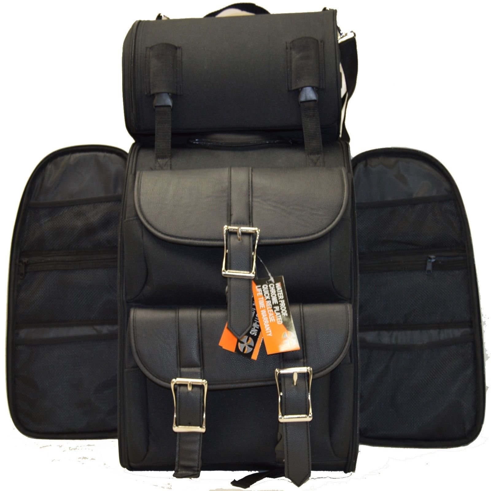 Premium Motorcycle Sissy Bar Bag - Large Travel Luggage for Harley, Cruiser & Touring Bikes - Waterproof Storage for Road Trips & Daily Commutes