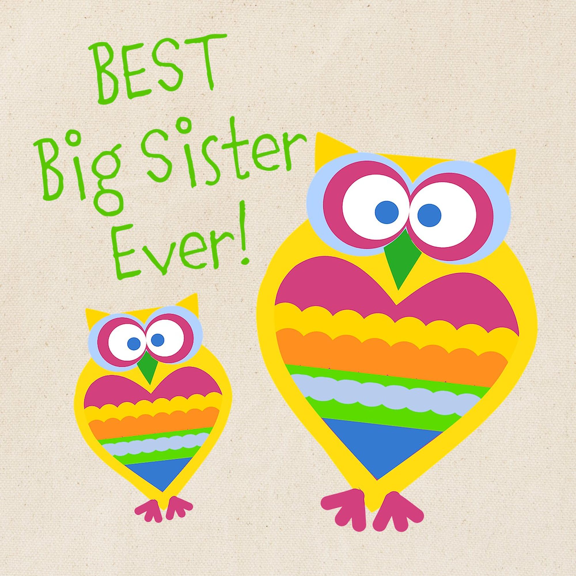 Best Big Sister Ever! Natural Canvas Tote Bag - Reusable Shopping Bag for Women, Gift for Sisters - Perfect for Groceries, Beach Trips & Daily Use