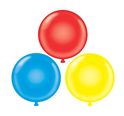 60 Inch Giant Latex Balloons - Pack of 3 (Red, Yellow, Blue) for Birthday Parties, Graduations, and Special Events Decorations