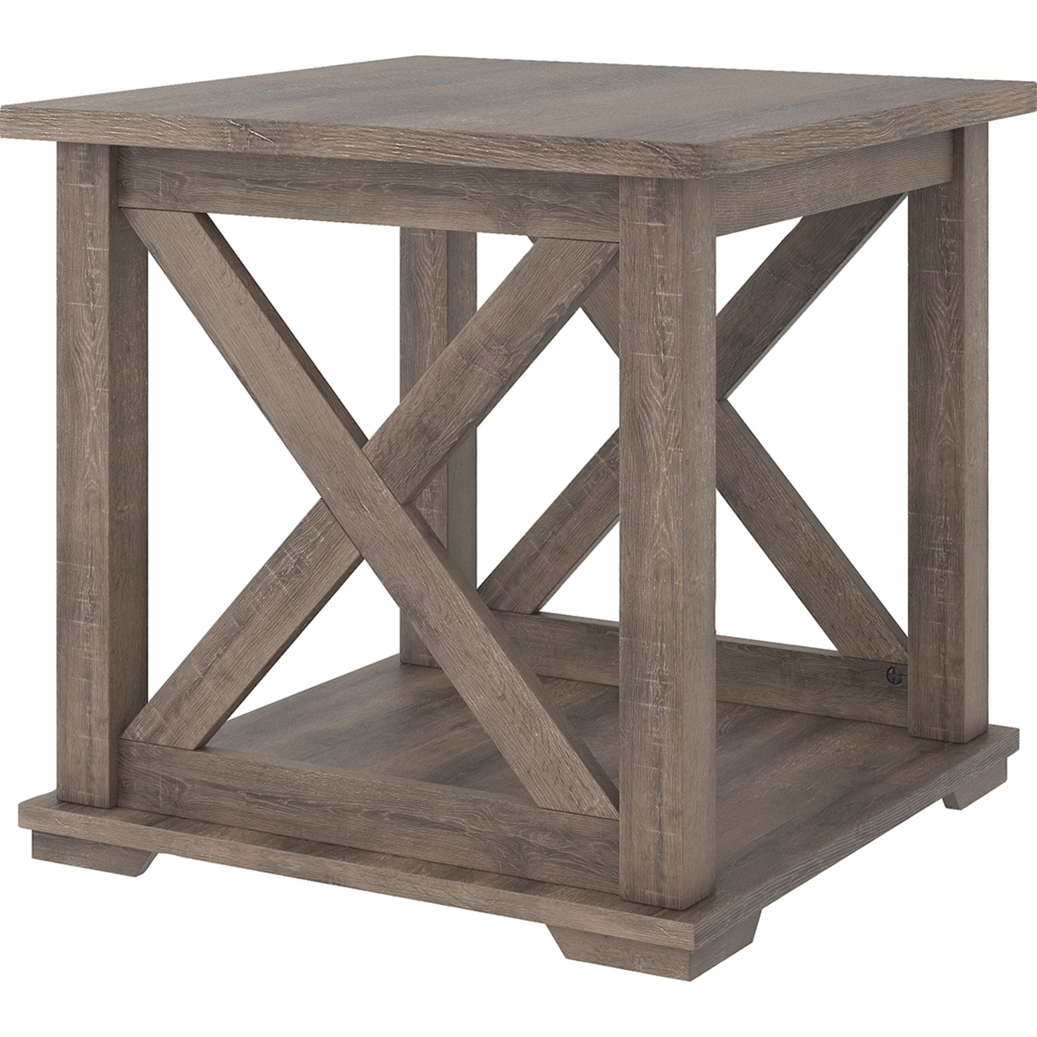 Arlenbry Modern End Table - Gray Nightstand for Living Room, Bedroom & Office - Small Side Table with Sturdy Metal Frame & Wooden Top - Perfect for Coffee, Books & Decor