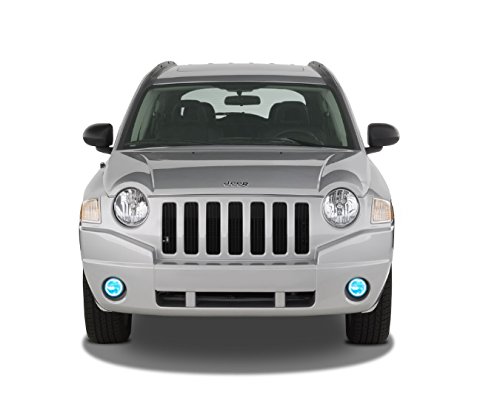 Flashtech LED RGB Multi-Color Halo Ring Fog Light Kit with ColorFuse RF Remote - Compatible with Jeep Compass 2007-2010 | Off-Road Lighting & Custom Car Styling Upgrade
