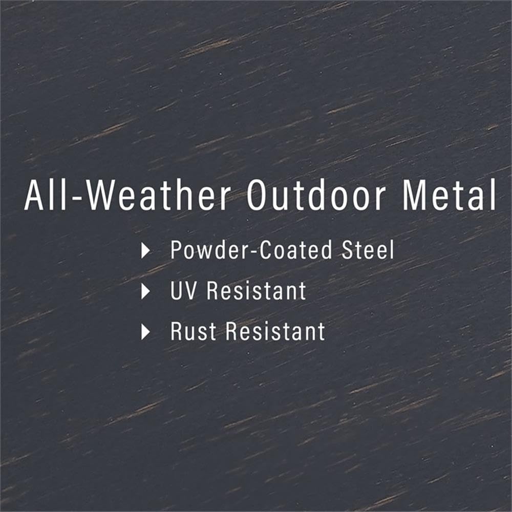 Crosley Kaplan 6-Person Rectangular Outdoor Dining Table with Umbrella Hole - Oil-Rubbed Bronze Metal Patio Furniture for Backyard, Garden & Poolside Dining