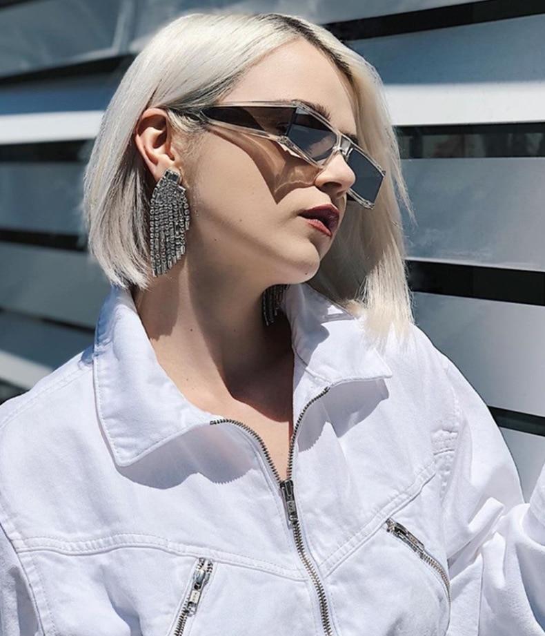 Stylish Rectangle Small Sunglasses for Women - UV Protection Mirrored Lenses - Perfect for Driving, Beach & Outdoor Activities