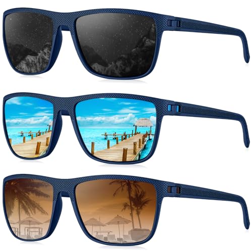 (3 Pack) Y Frame Blue|lens Black/Ice Blue/Gradual Brown
