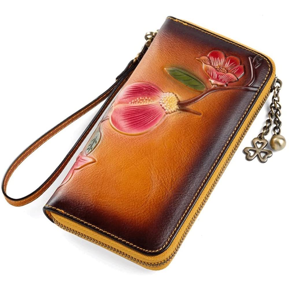 Luxury Genuine Leather Women's Clutch Wallet - RFID Blocking Card Holder & Organizer Purse for Ladies (Color A) - Perfect for Parties, Travel & Everyday Use