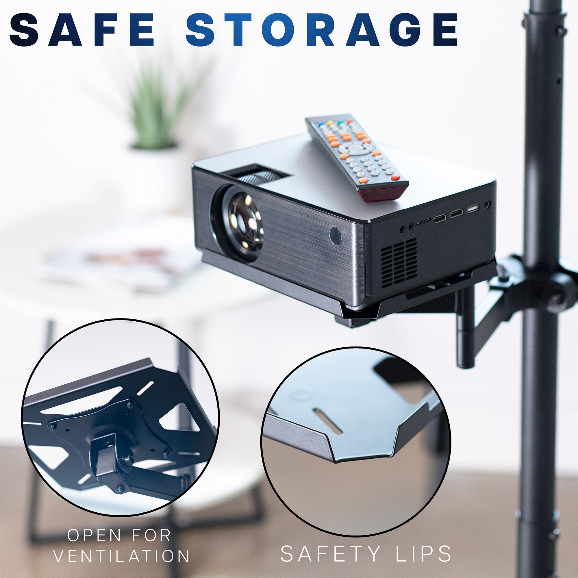 Adjustable Pole Mount Shelf with Articulating Arm - Space Saving Storage Solution for Kitchen, Bathroom or Garage Organization