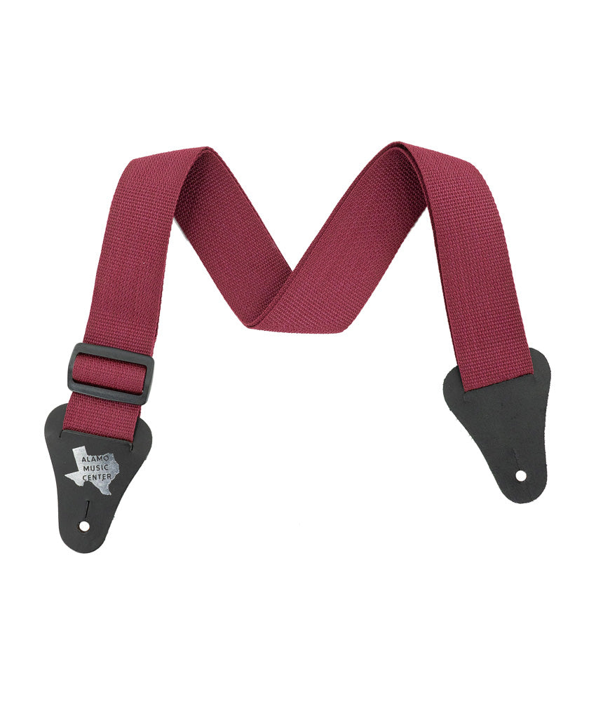 Alamo Music Center Adjustable Nylon Guitar Strap - Wine Red | Comfortable & Durable for Acoustic/Electric Guitars | Perfect for Live Performances & Practice Sessions