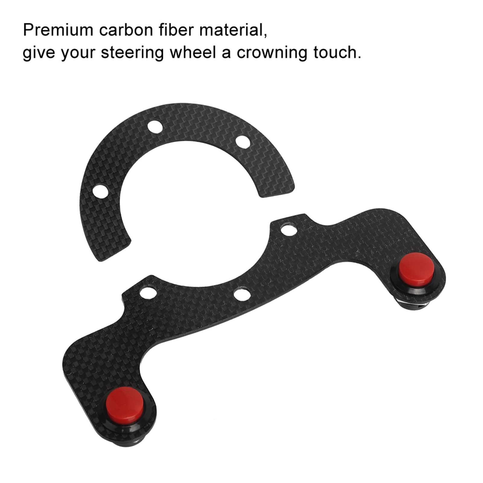 Acouto Carbon Fiber Steering Wheel Horn Button Kit - Dual Buttons for 6 Bolt Racing Wheels (MOMO, OMP, Nardi, Sparco Compatible) - Perfect for Track Racing & Drifting