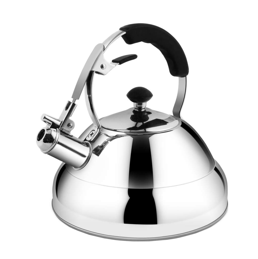 Premium Stainless Steel Whistling Tea Kettle - 2.6L Stovetop Teapot with Cool-Touch Ergonomic Handle for Safe Pouring | Perfect for Home, Office & Camping Tea Brewing