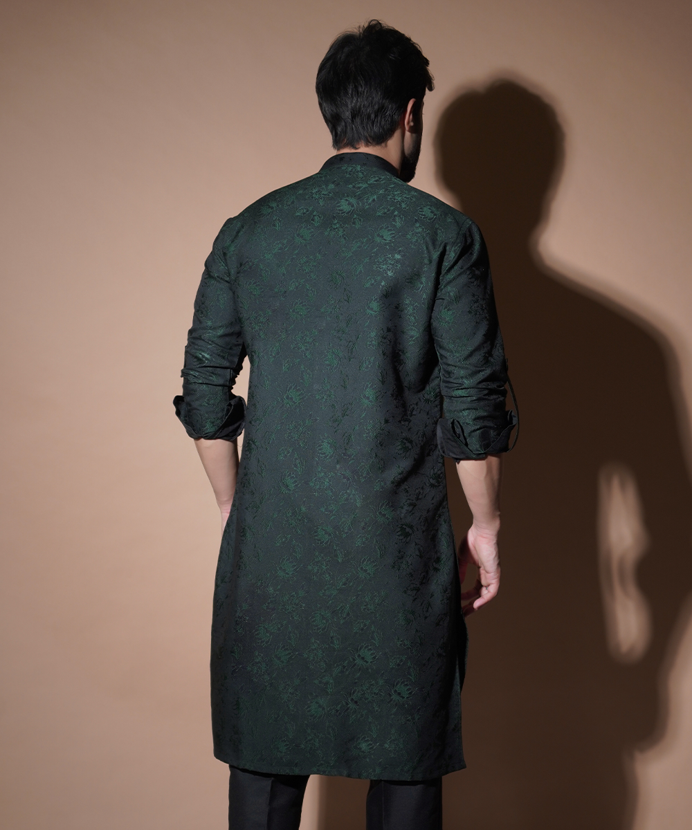 Jugnoo Emerald Green Floral Kurta Set for Women – Elegant Indian Ethnic Wear for Festivals, Weddings & Special Occasions