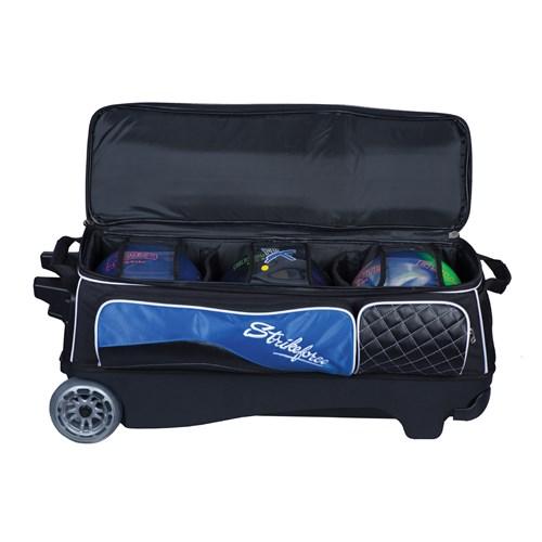 KR Royal Flush Triple Ball Roller Bowling Bag - Premium Black Bowling Bag for Men & Women - Perfect for League Play, Tournaments & Practice Sessions