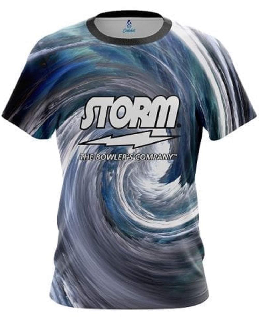 Storm Cloudy Vortex Bowling Jersey - High Performance Breathable Bowling Shirt for Men & Women - Perfect for League Play, Tournaments, and Casual Bowling Nights