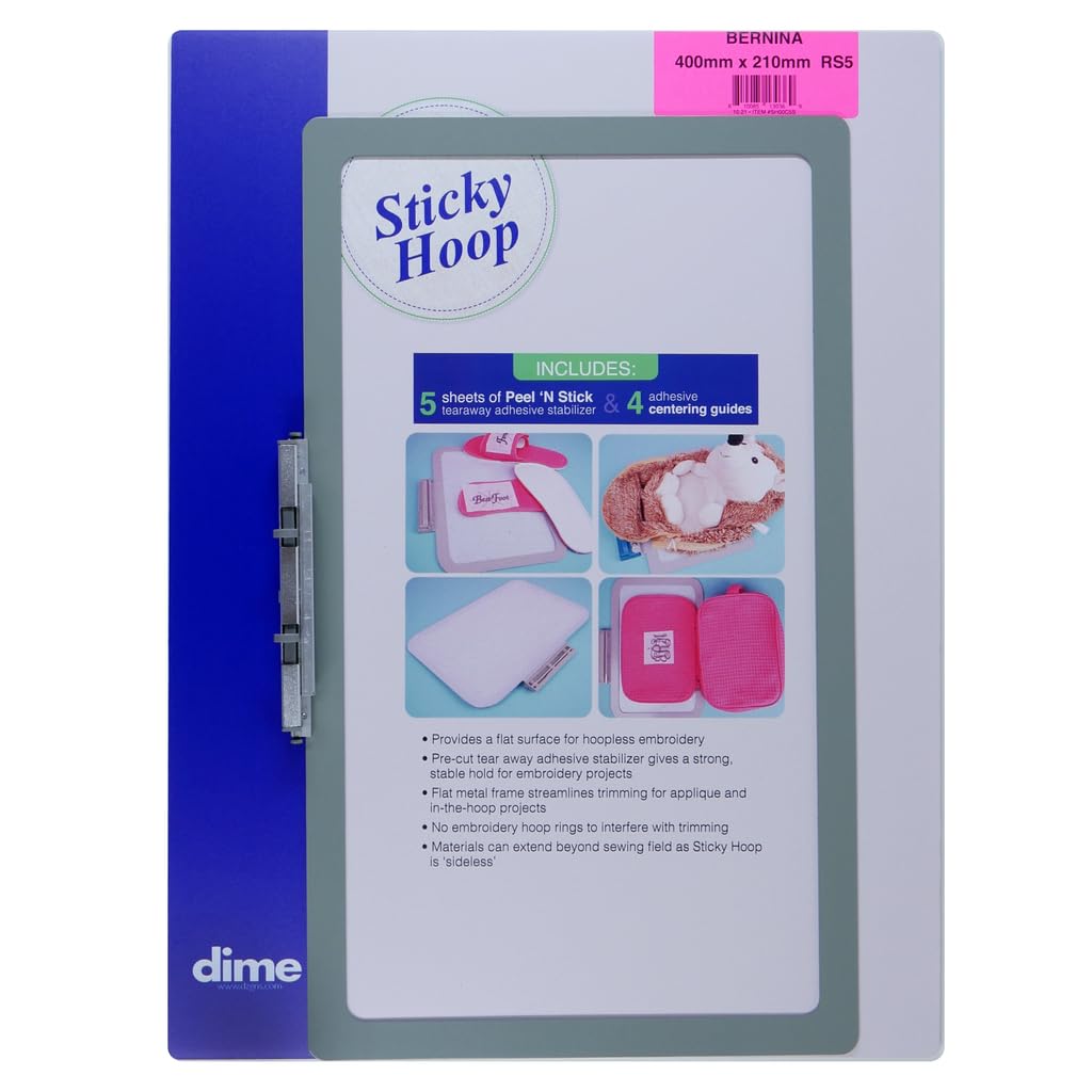 Bernina Embroidery Hoop 210 x 400mm - Sticky Stabilizer Hoop for Machine Embroidery - Perfect for Quilting, Apparel & Home Decor Projects