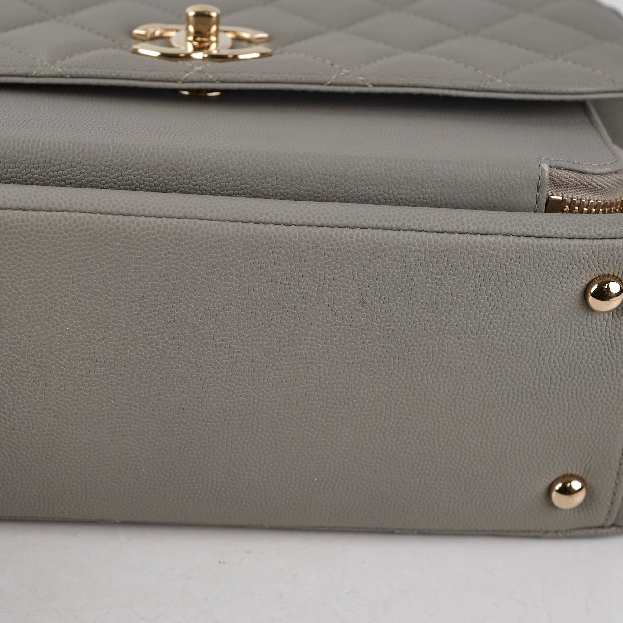 Chanel Medium Business Affinity Grey Caviar Leather Shoulder Bag - Luxury Designer Handbag for Women, Perfect for Work, Office & Everyday Use