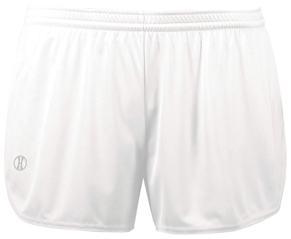 Holloway Sportswear Women's PR Max Running Shorts - Lightweight, Breathable, High-Waisted Athletic Shorts for Women (White, Large) | Perfect for Running, Gym Workouts & Yoga