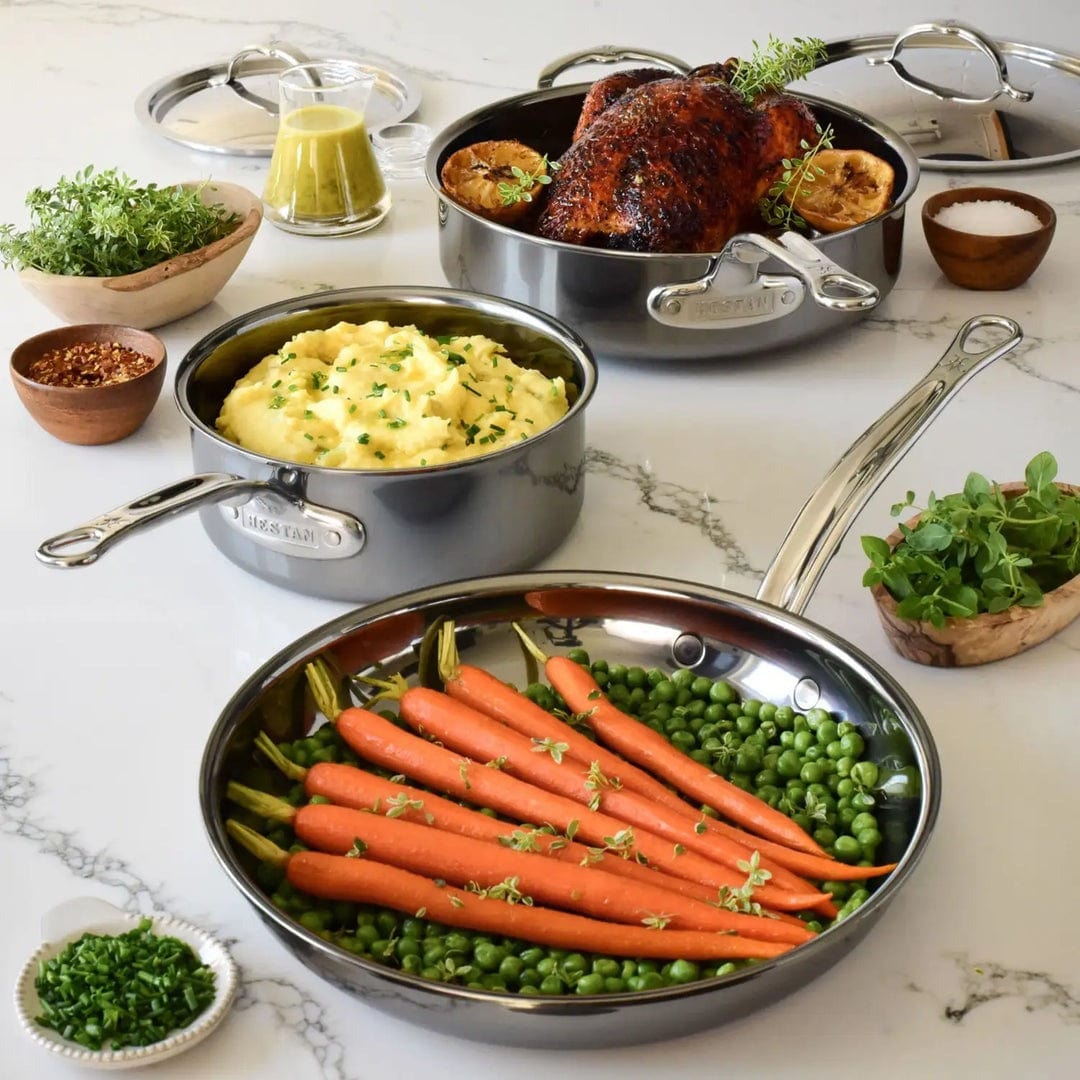 Hestan Nanobond 5-Piece Titanium Cookware Set - Nonstick, Durable & Even Heating for Professional Cooking & Home Kitchens