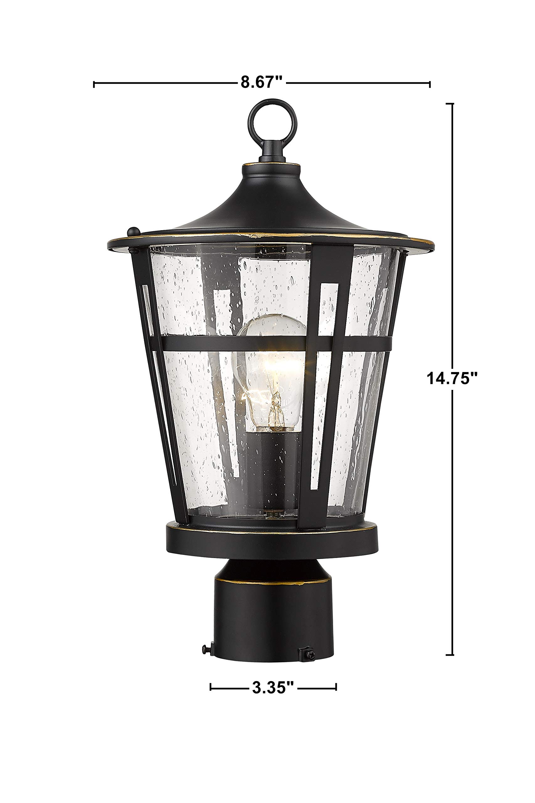 Best Outdoor Post Light Fixtures - Durable Exterior 1-Light Pillar Lamp for Patio, Garden Pathway & Driveway | Weatherproof Landscape Lighting for Home & Commercial Use