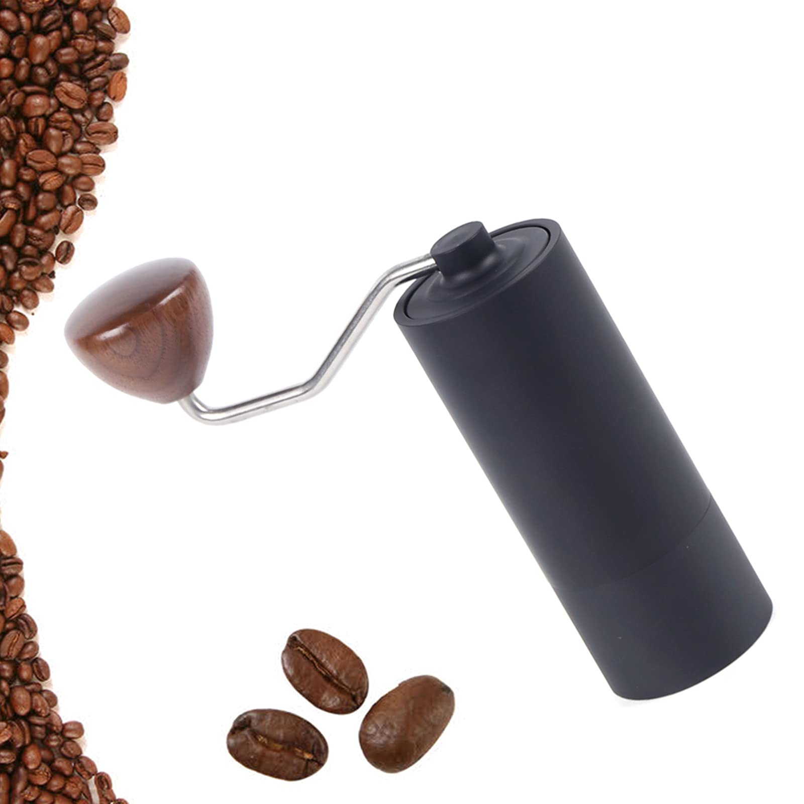 Premium Black Hand Crank Coffee Grinder - Manual Coffee Bean Grinder for Espresso, Pour Over & French Press - Portable Camping Coffee Mill for Italian, American & Hand-Brewed Coffee - Perfect for Home, Office & Outdoor Adventures