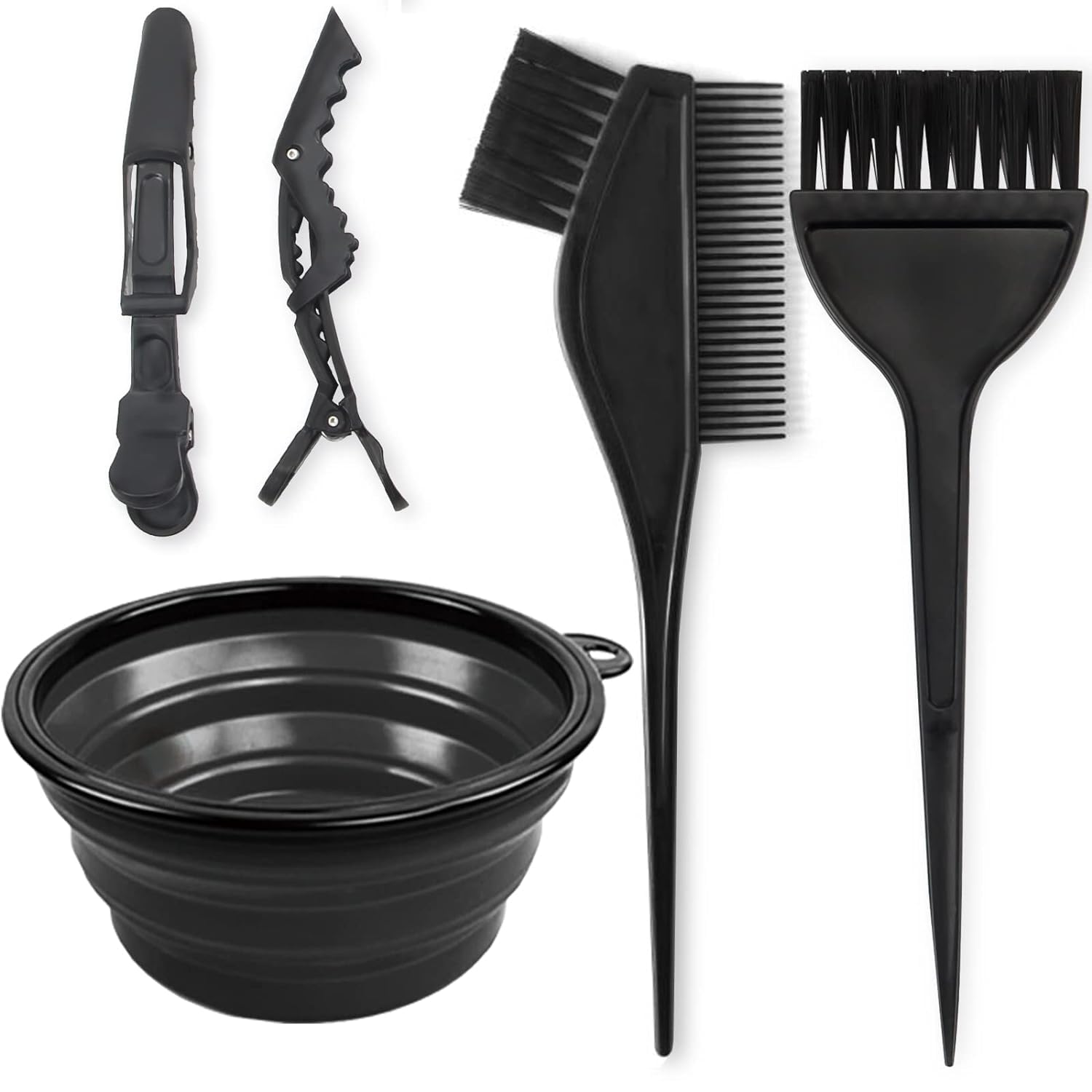 Eltihr 5Pcs Professional Salon Hair Coloring Kit - Hair Bleach & Dye Set with Brush, Mixing Bowl & Clips for Home & Salon Use | Perfect for DIY Hair Color, Highlights & Balayage