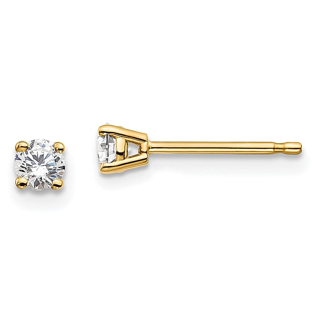 14K Yellow Gold 1/4 Carat Round VS/SI D-F Color Lab Grown Diamond Stud Earrings for Women - 4 Prong Setting, Fine Jewelry Gift for Her - Perfect for Weddings, Anniversaries & Special Occasions
