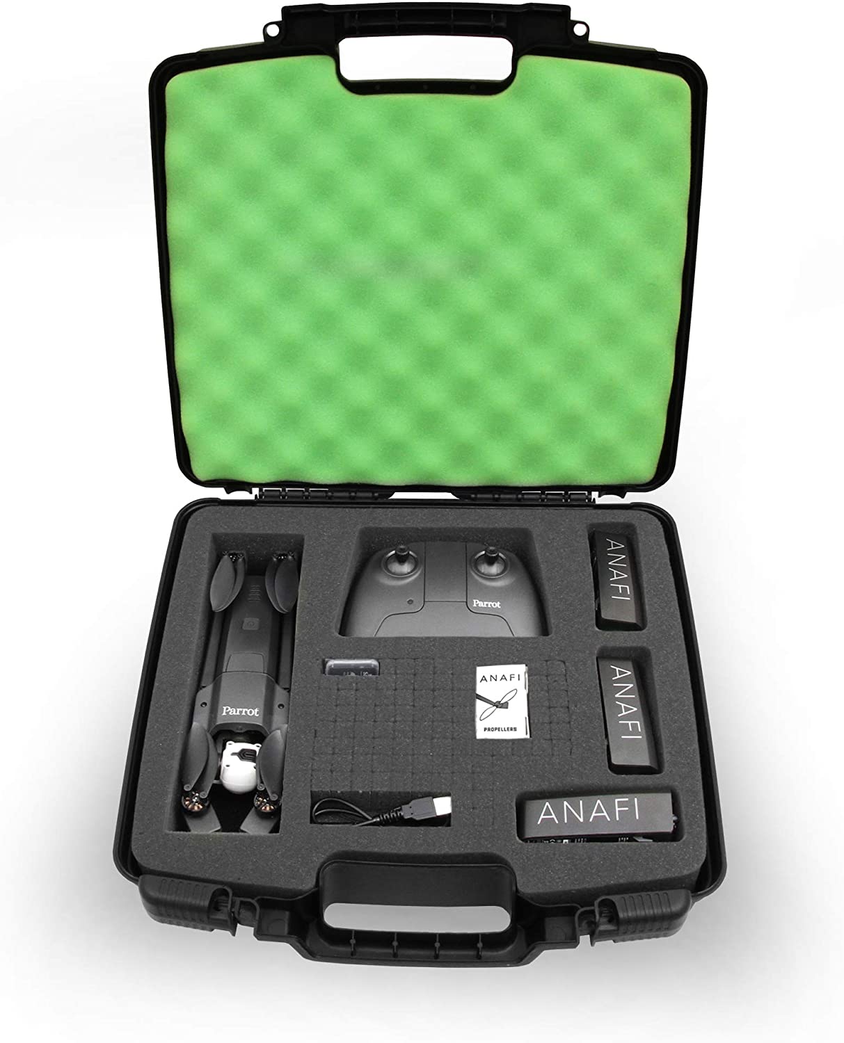 CASEMATIX Protective Carrying Case for Parrot Anafi 4K HDR Drone - Fits Skycontroller 3, Batteries, Propellers & Accessories | Perfect for Travel, Outdoor Adventures & Drone Storage