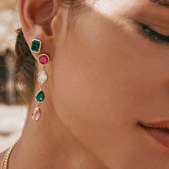 FAIRLEY Lagos Cocktail Earrings for Women - Elegant Gold Dangle Earrings for Party, Wedding & Evening Wear - Perfect Gift for Her