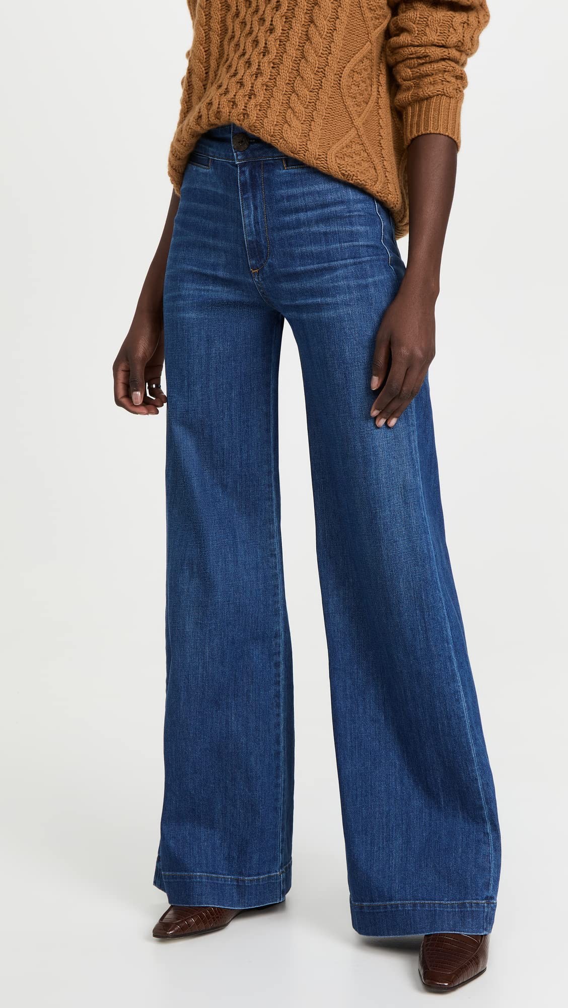Women's Brighton High Waisted Wide Leg Jeans - Stretchy Denim Pants for Casual & Office Wear | Comfortable & Stylish for Everyday Outfits