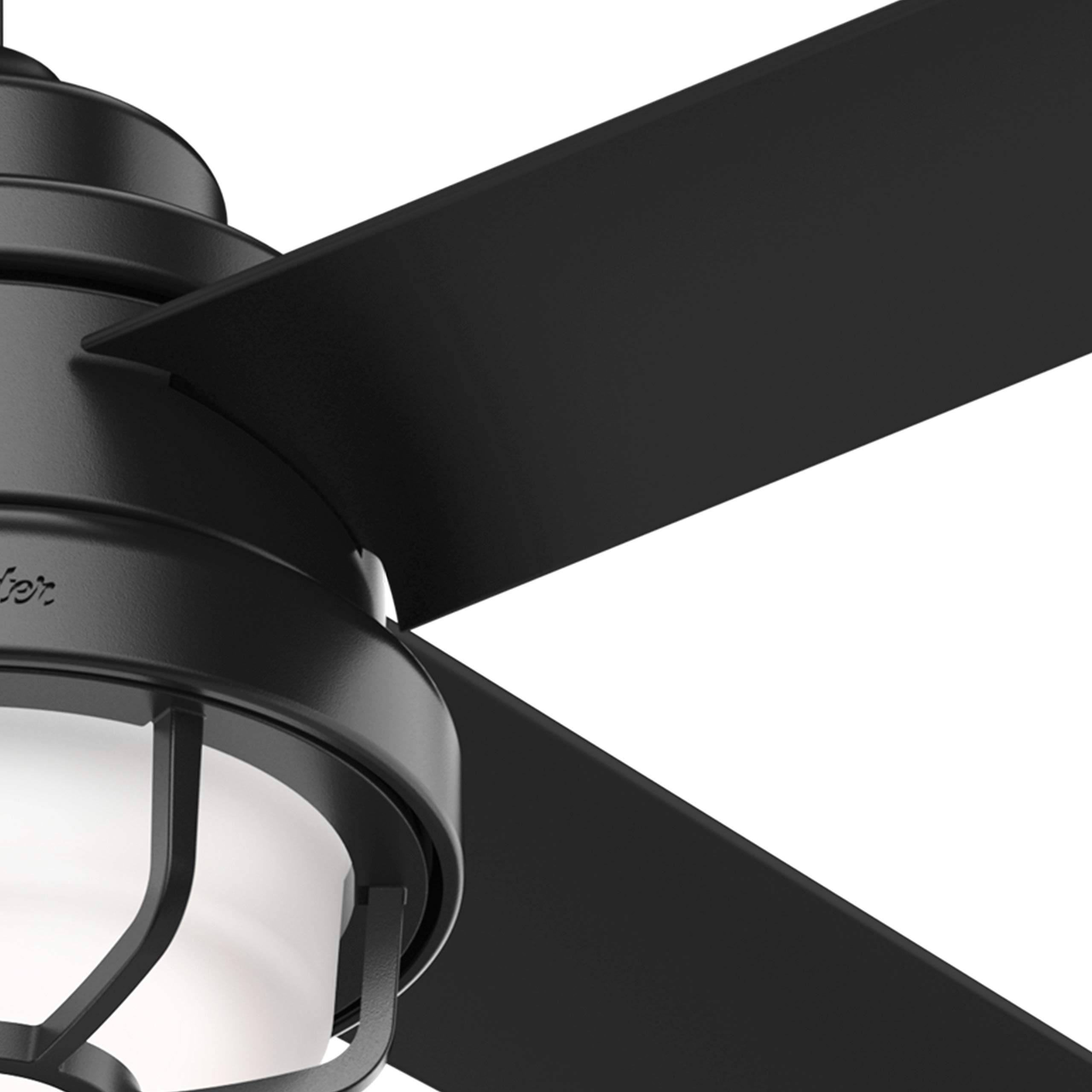 Hunter Fan 54 Inch Matte Black Outdoor Ceiling Fan with LED Light Kit - Weather Resistant, Energy Efficient - Perfect for Patio, Deck, Gazebo & Covered Porch (Renewed)