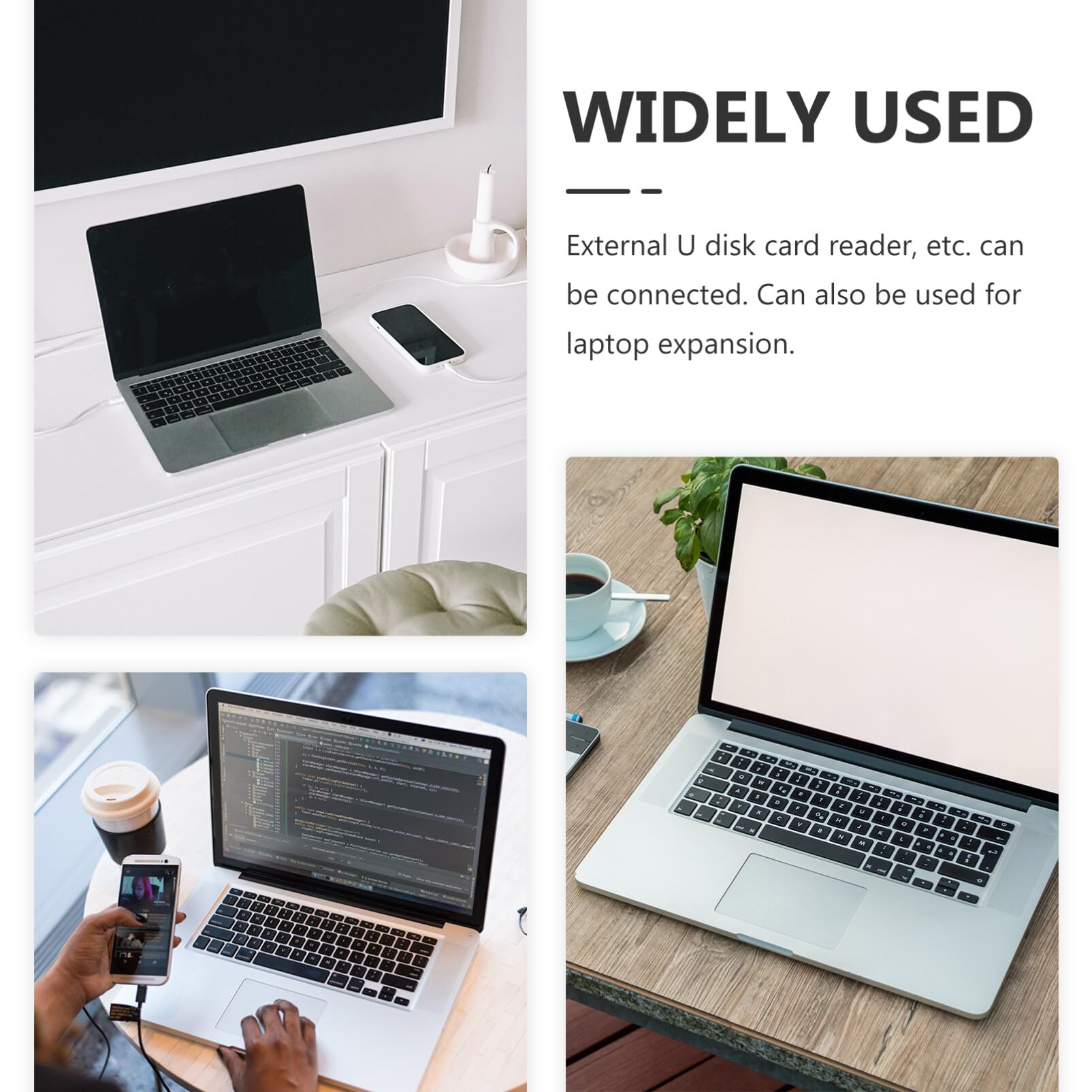 Hemobllo 4-Pack USB C Adapter - USB to USB-C Converter for Phone, Tablet & Laptop - Fast Charging OTG Adapter with Aluminum Alloy Design - Perfect for Travel, Work & Home Charging