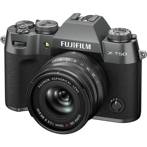 FUJIFILM X-T50 Mirrorless Digital Camera - Charcoal Silver | 26.1MP APS-C Sensor, 4K Video, Compact & Lightweight for Travel & Street Photography