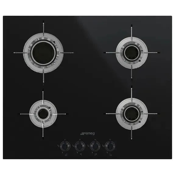 Smeg 60cm Dolce Stil Novo Ceramic Blade Flame Cooktop in Black - Premium Gas Stove for Modern Kitchens & Professional Cooking