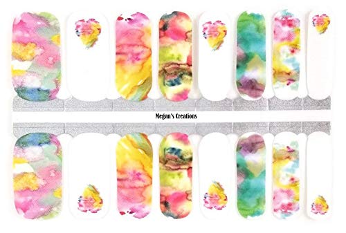 Heart Watercolor Nail Polish Wraps - Floral Nail Art Stickers for Women | Easy DIY Nail Decals | Perfect for Weddings, Parties & Everyday Wear