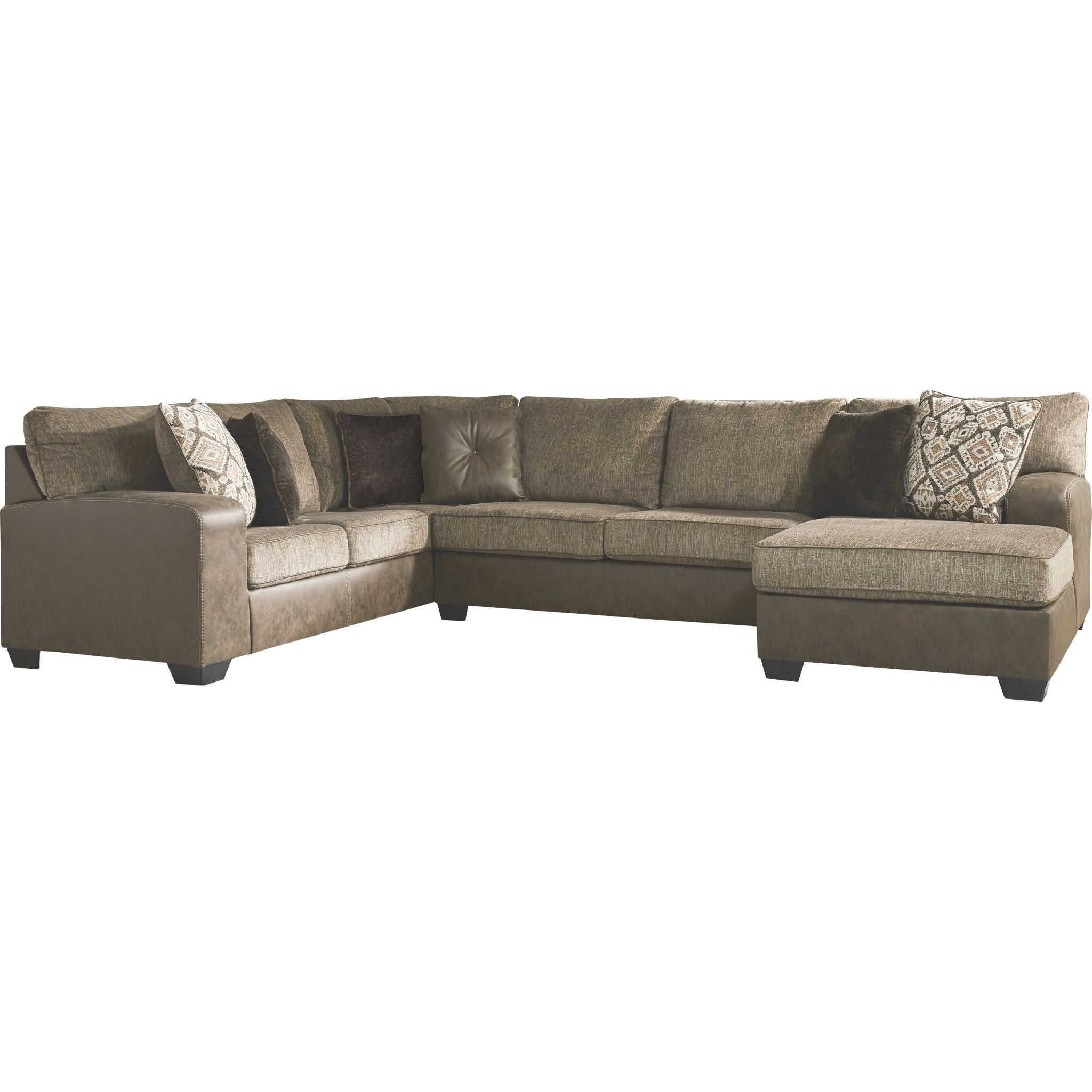 Luxury Abalone 3-Piece Sectional Sofa with Chaise Lounge - Modern L-Shaped Living Room Furniture for Home Theater & Family Gatherings