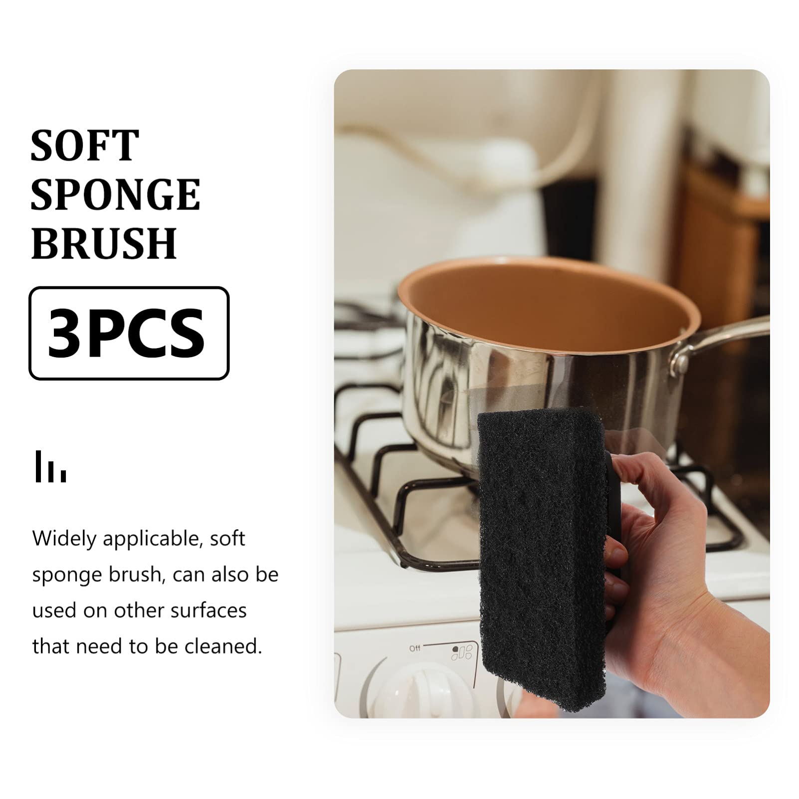 3-Pack Hemoton Grill Cleaning Brush Set - Heavy Duty BBQ Scrubber Pads with Replaceable Scraper, Bristle-Free Grill Brush for Outdoor Gas & Charcoal Grills - Perfect for Backyard BBQs, Camping & Tailgating