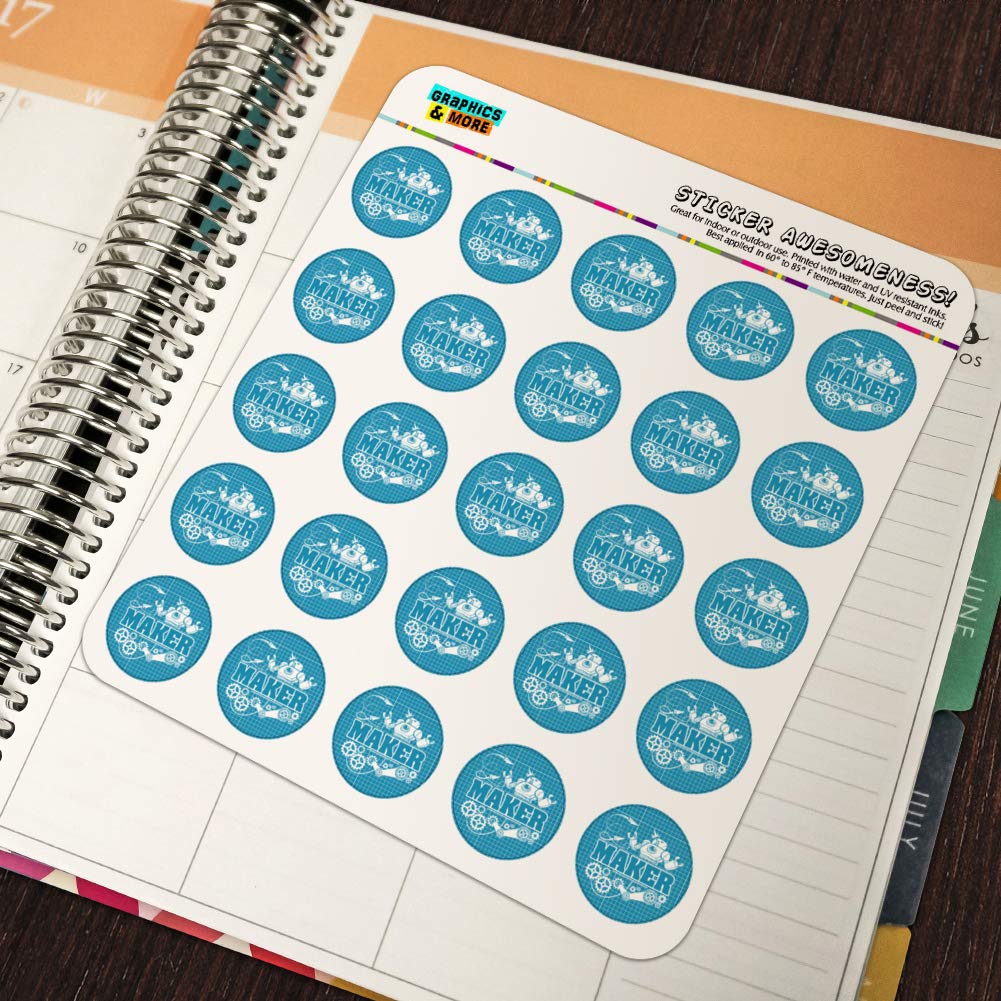 Robot and Gears Planner Stickers - Blueprint Design for Scrapbooking, DIY Crafting, Bullet Journal & Calendar Decoration - Perfect for Makers, Engineers and Creative Projects