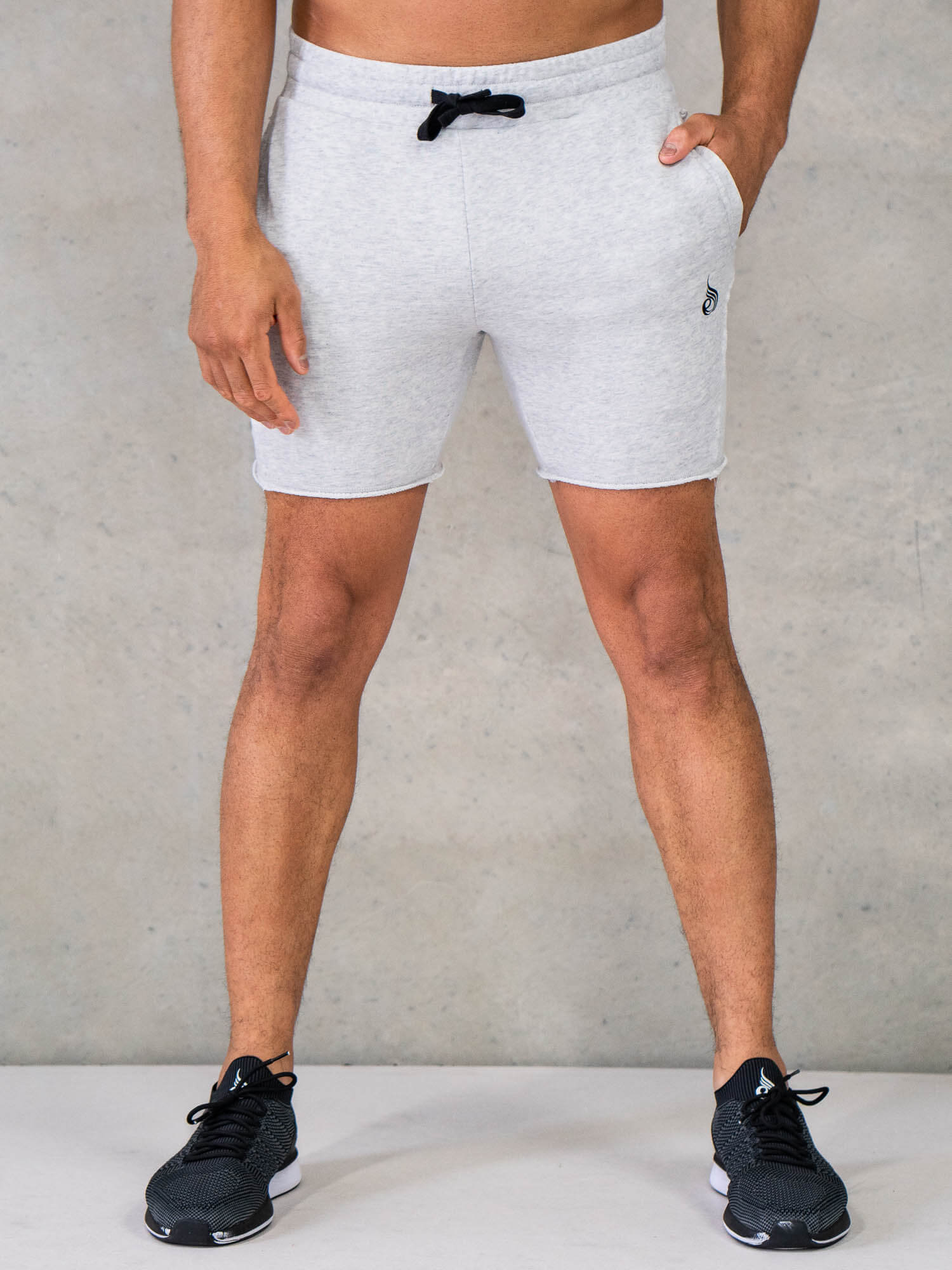 Force 6 Track Shorts for Men - Breathable Chalk Grey Marl Athletic Shorts - Perfect for Running, Gym Workouts & Casual Wear