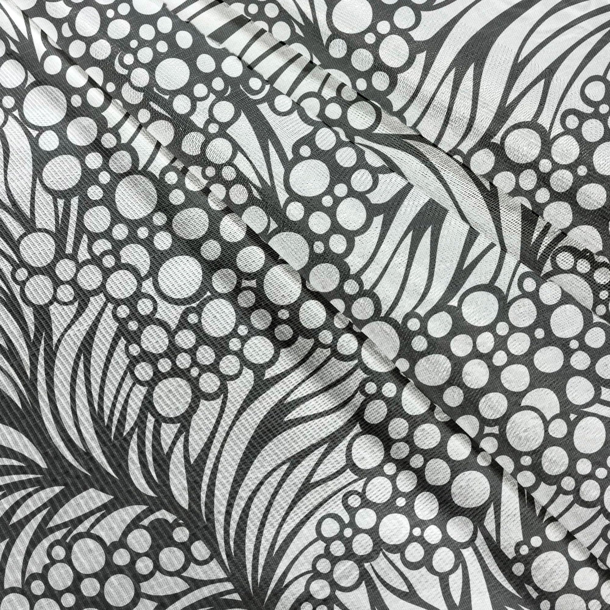 Ambesonne Black and White Tulle Curtains - Abstract Ocean Waves & Bubbles Design, Sheer Rod Pocket Drapes for Living Room, Bedroom, Wedding & Party Decor (2 Panels, 108x72 Inches)