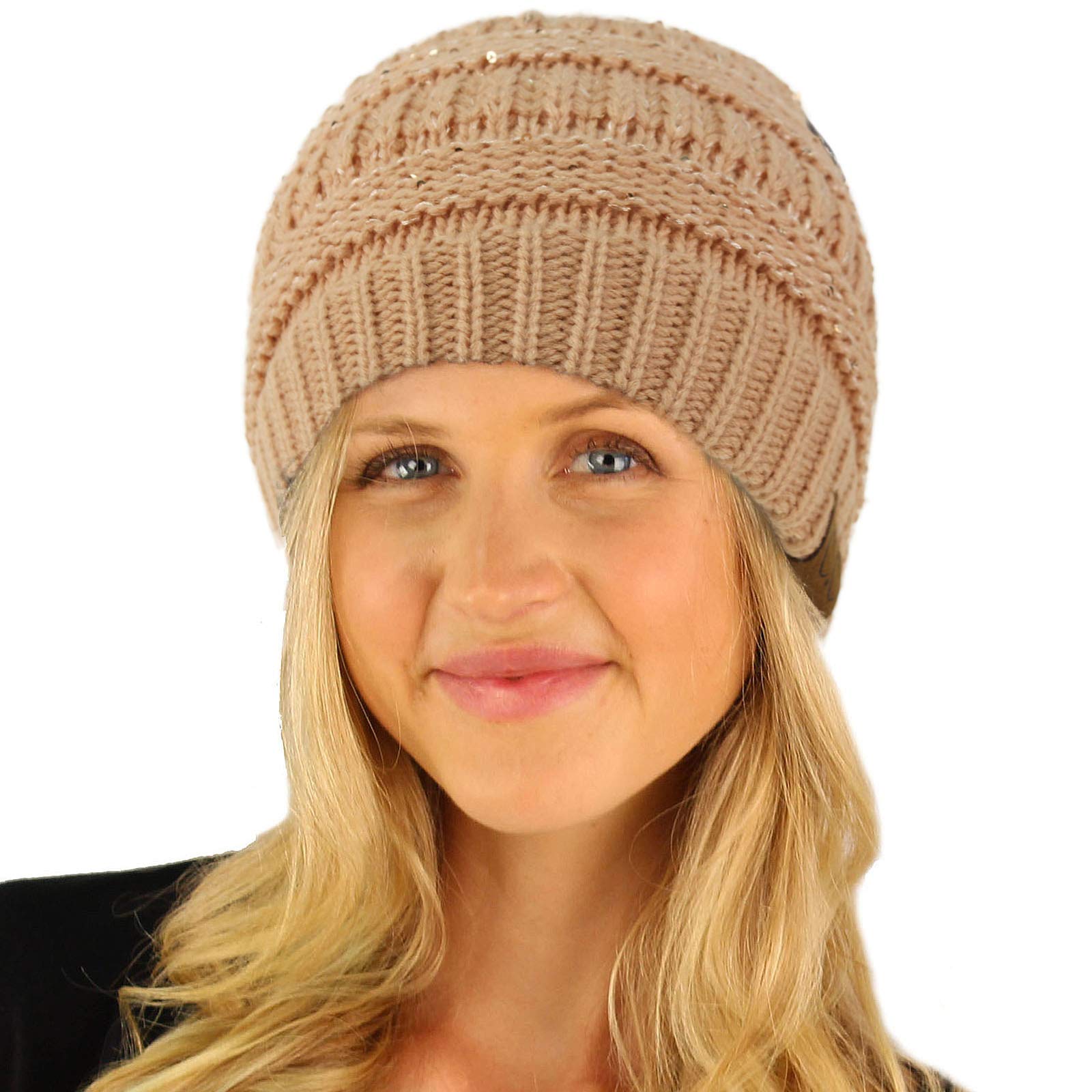 CC Classic Winter Fall Trendy Chunky Stretchy Cable Knit Beanie Hat - Warm Soft Wool Blend Skull Cap for Women & Men - Perfect for Snowboarding, Skiing, Hiking & Cold Weather Fashion