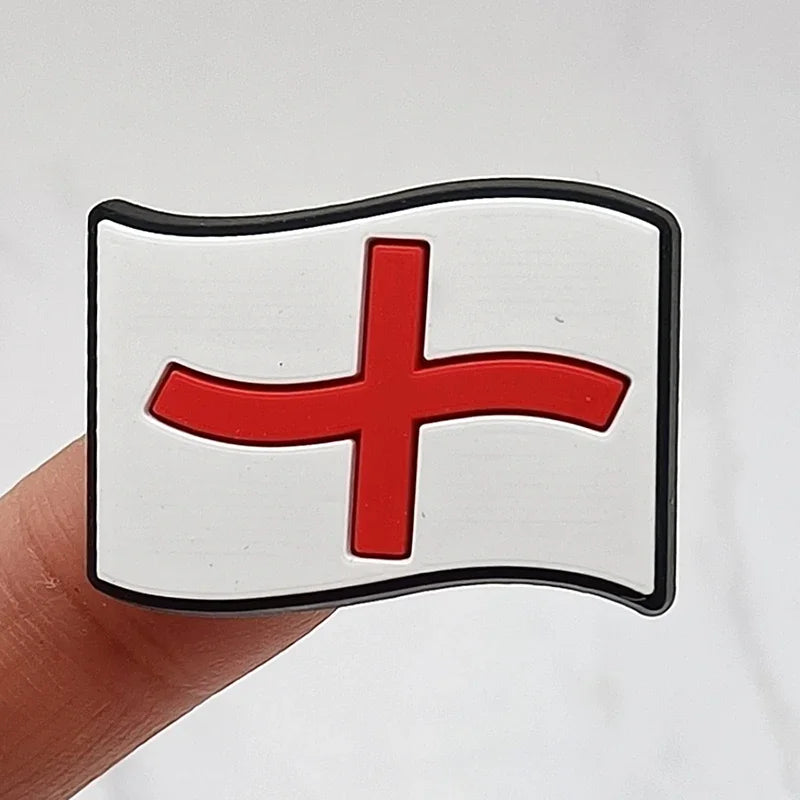 1Pcs Flag Icon PVC Shoe Charms - Decorative Sandals Accessories for Clogs & Buckle Shoes - Fun Kids Party Favors & Gift Ideas - Perfect for Beach Outfits, Summer Fashion & Costume Parties