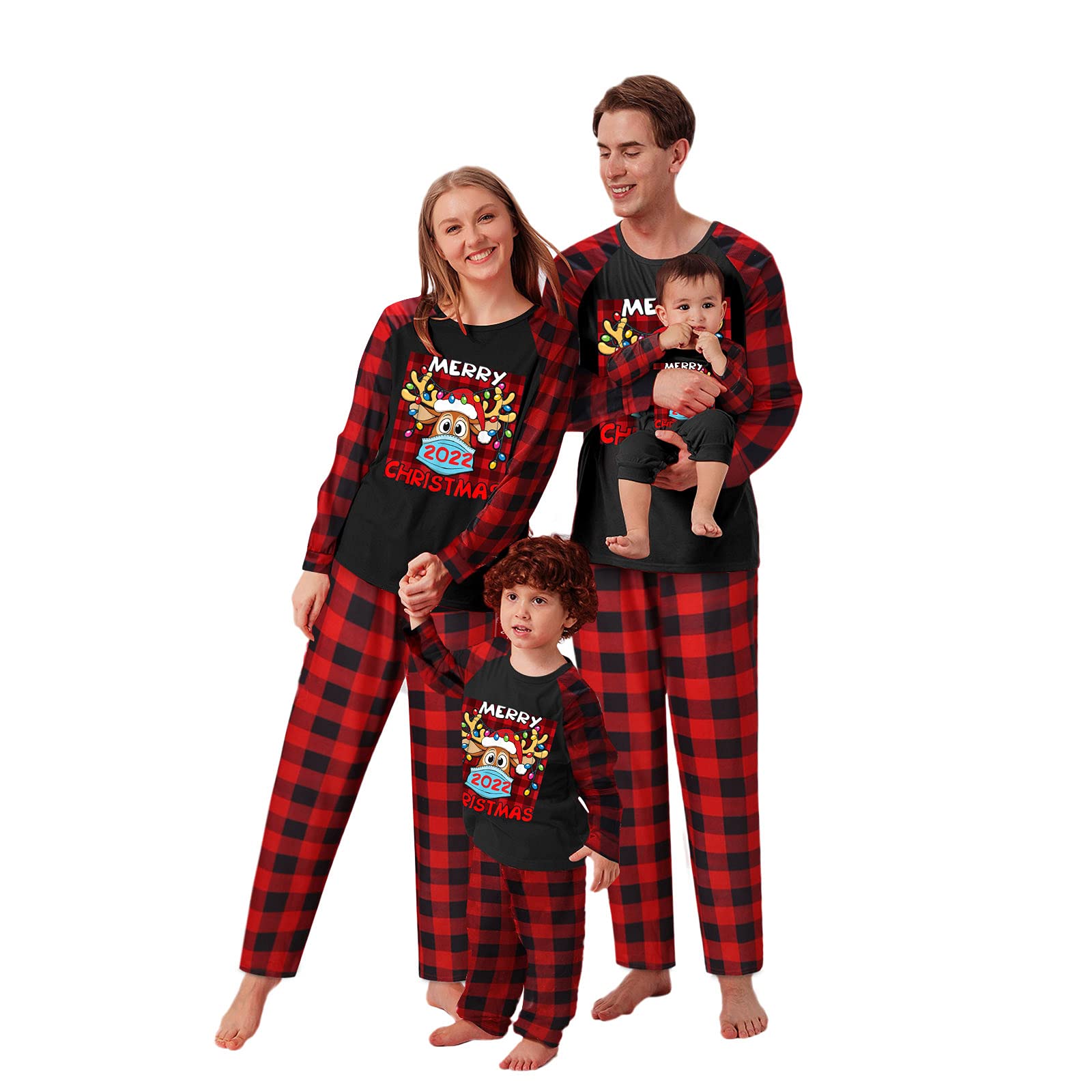 Nihewoo Christmas Family Matching Pajama Sets - Holiday Sleepwear, Cozy Lounge Pajamas & Nightwear for Family Photos, Christmas Morning & Festive Gatherings