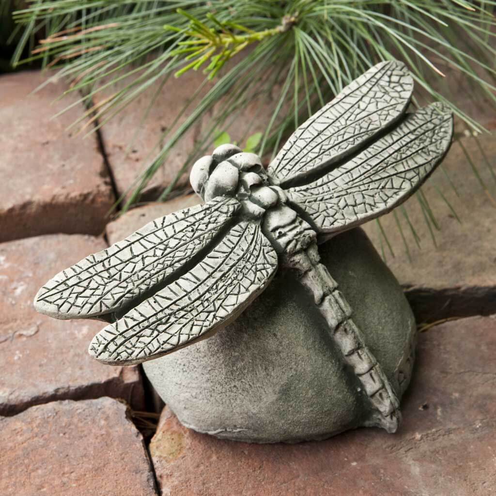 Campania International Dragonfly Statue - Elegant Outdoor Garden Decor for Patio, Yard & Home - Handcrafted Resin Dragonfly Sculpture for Garden Art & Landscape Design