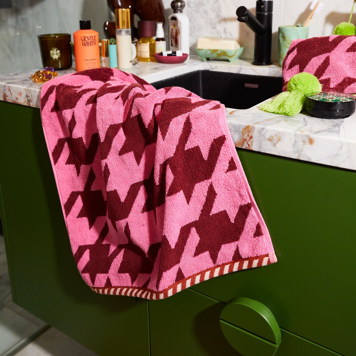 Vinita Hand Towel - Soft & Absorbent Cotton Kitchen Towels for Bathroom, Kitchen & Spa - Perfect for Drying Hands, Dishes & Cleaning - Cosmos Design