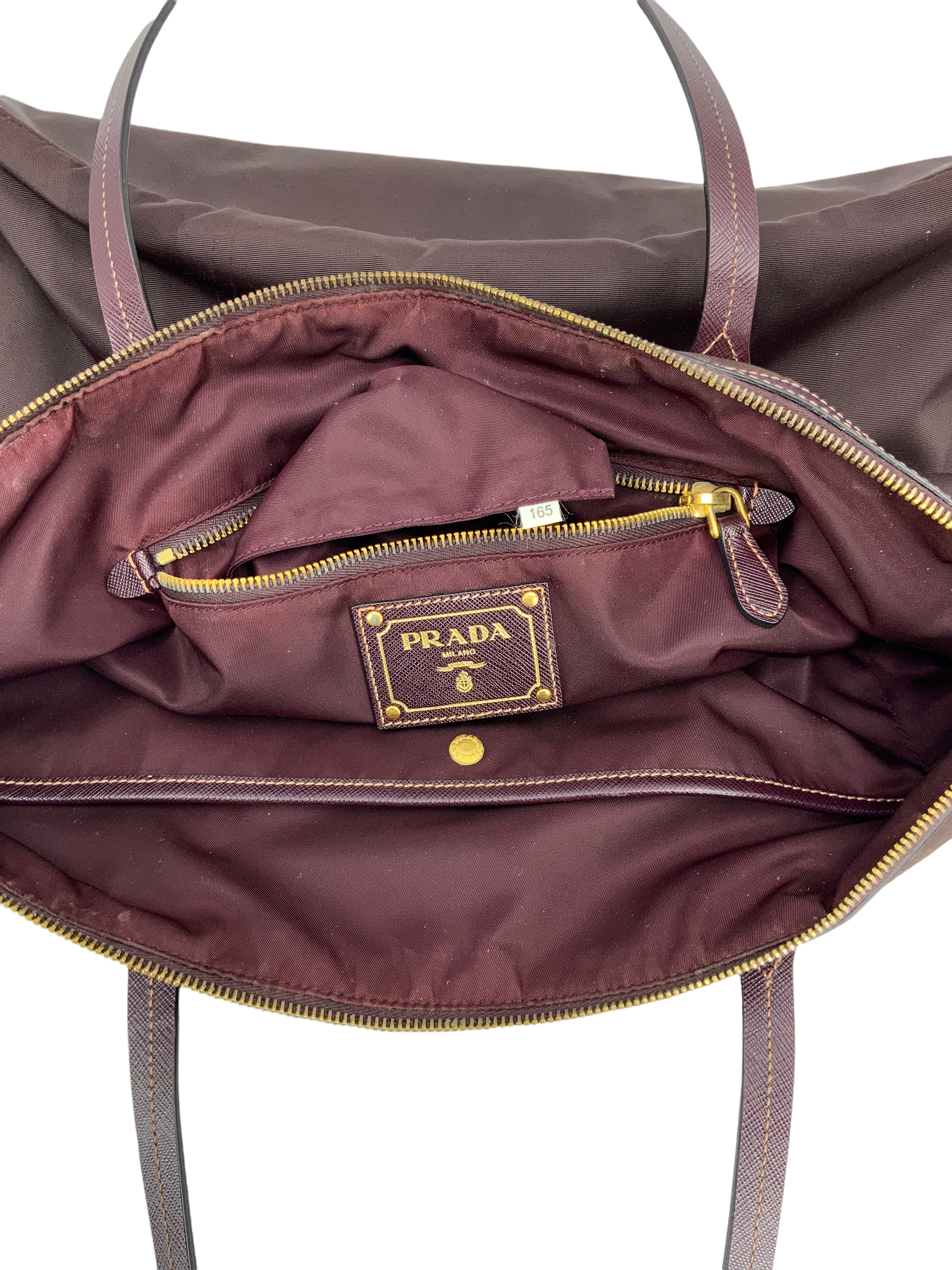 PRADA Tessuto Nylon and Saffiano Leather Tote Bag for Women | Luxury Designer Handbag for Work, Travel & Everyday Use